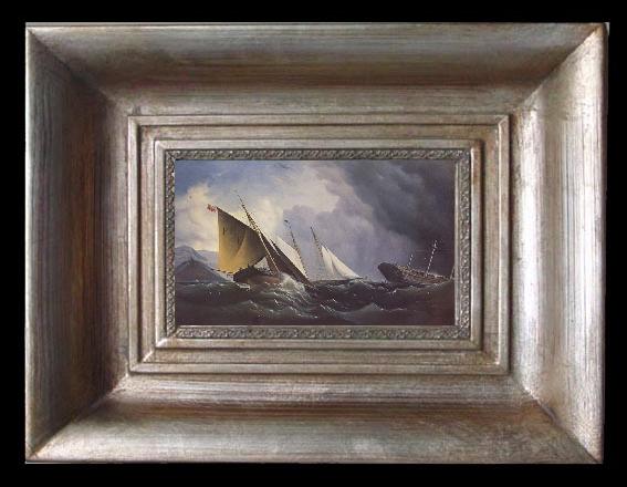 framed  Haughton Forrest Shipwreck off a steep coast, Ta077-2